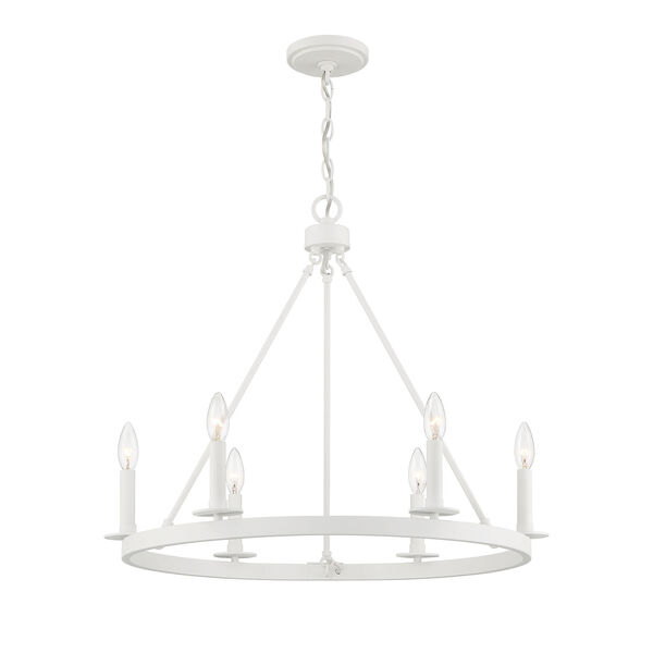 Bisque White Six-Light Chandelier, image 3