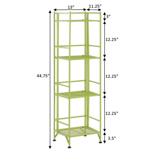 Xtra Storage Lime Four-Tier Folding Metal Shelf, image 7