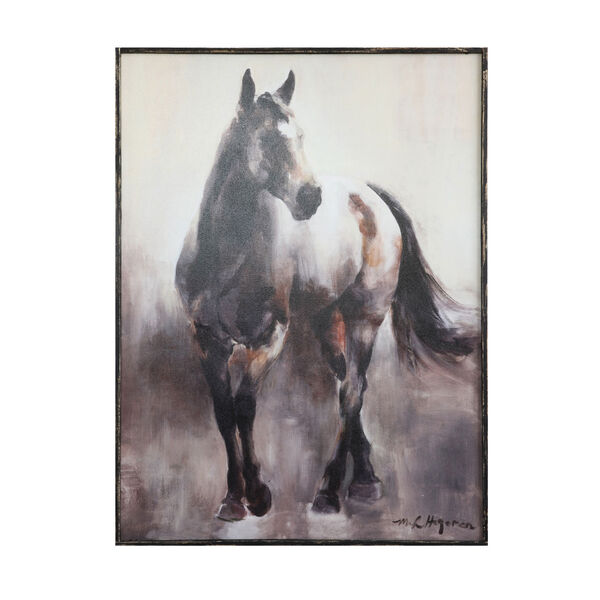 Stern Horse Wood Framed Canvas Wall Art, image 1