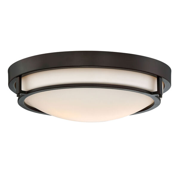 Nicollet Rubbed Bronze Two-Light Flush Mount, image 1