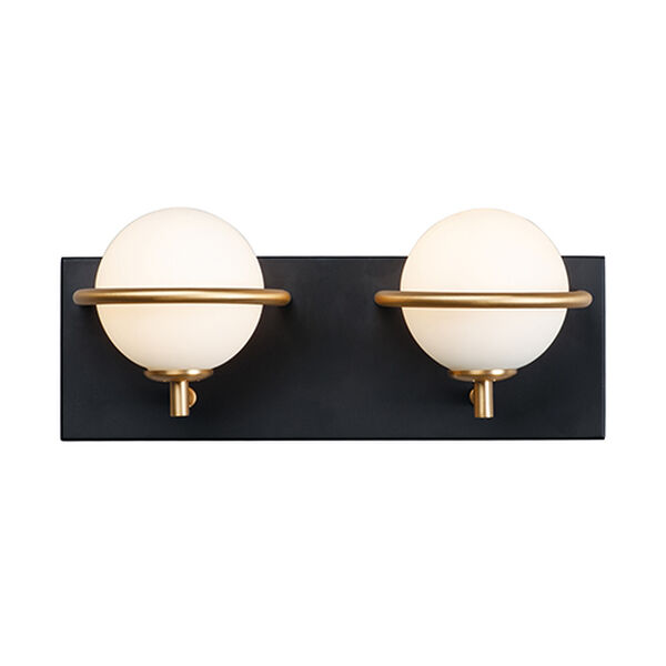 Revolve Black and Gold Two-Light LED Wall Sconce, image 1