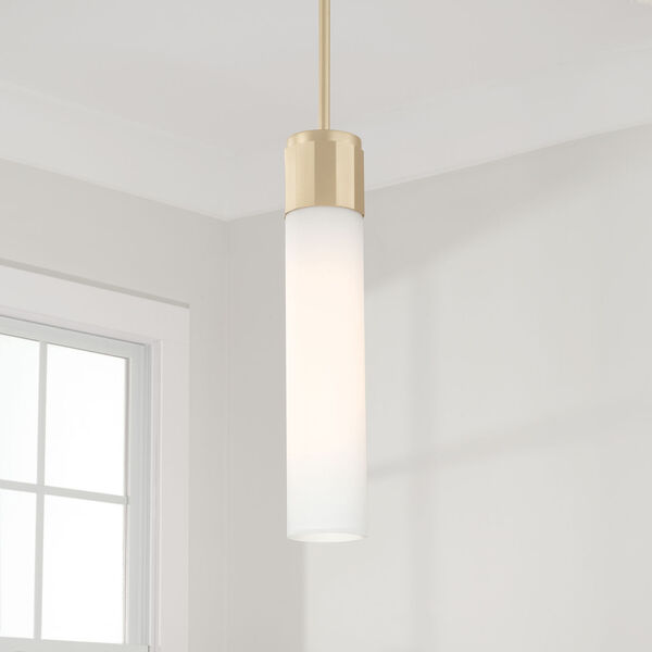 Sutton Soft Gold One-Light Mi Pendant with Soft White Glass, image 4