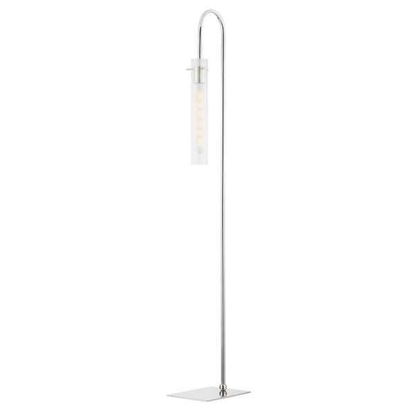 Nettie Polished Nickel One-Light Plug-In Floor Lamp with Clear Glass, image 1