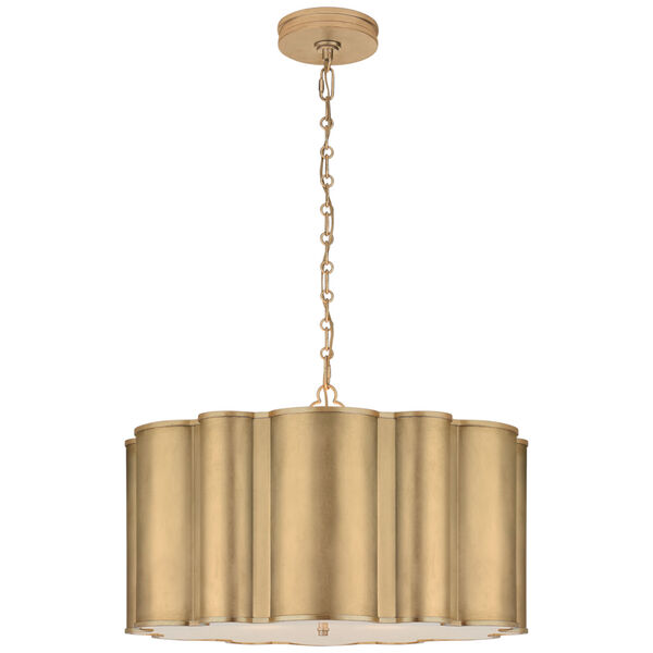 Markos Large Hanging Shade in Gild with Frosted Acrylic by Alexa Hampton, image 1