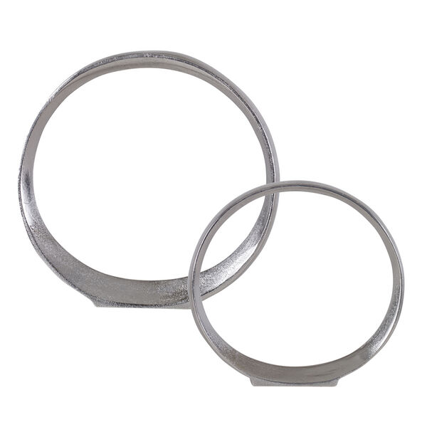 Orbits Nickel Ring Sculpture, Set of 2, image 2