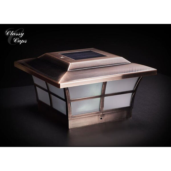 Copper Plated Prestige 6X6 LED Solar Powered Post Cap, image 3