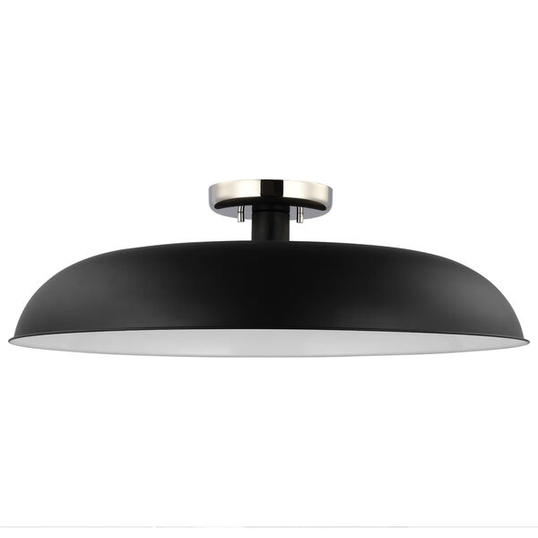 Colony Matte Black and Polished Nickel 24-Inch One-Light Semi Flush Mount, image 3