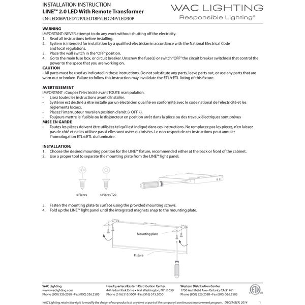 Line Brushed Aluminum 30-Inch LED Undercabinet Light, 2700K, image 3