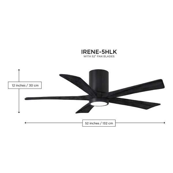 Irene-5HLK Textured Bronze 52-Inch Ceiling Fan with LED Light Kit and Walnut Tone Blades, image 5