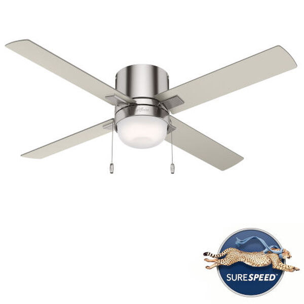 Minikin Brushed Nickel 52-Inch Two-Light LED Ceiling Fan, image 3