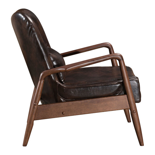Bully Brown and Walnut Lounge Chair and Ottoman, image 4