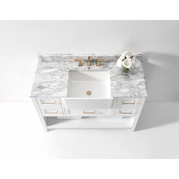 Hayley White 48-Inch Rectangular Bath Vanity Set, image 3