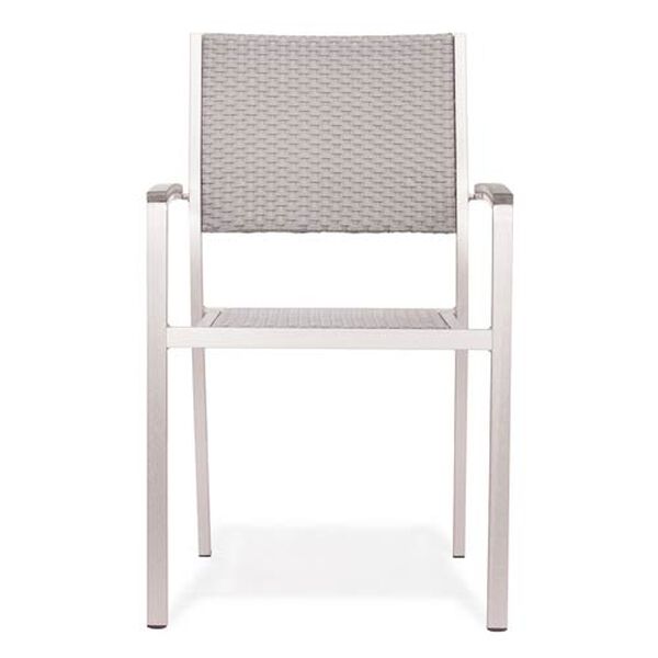 Metropolitan Outdoor Brushed Aluminum Armchair, Set of Two, image 3