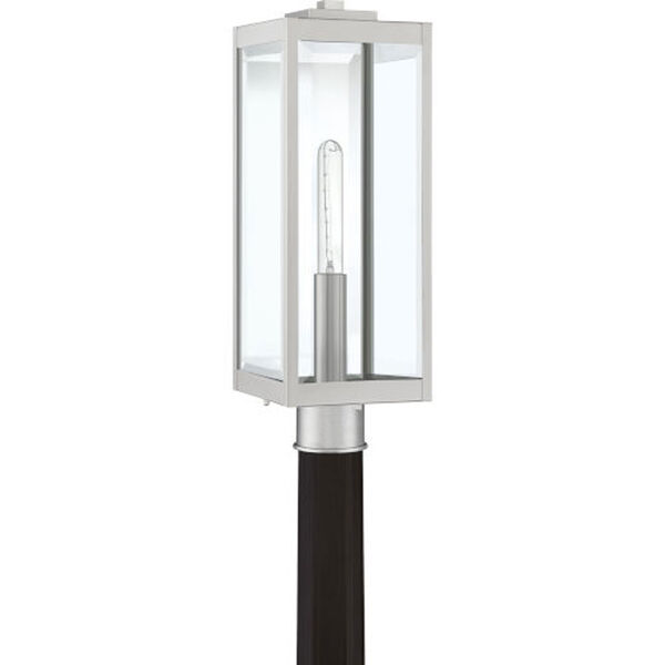 Pax Stainless Steel One-Light Outdoor Post Lantern with Beveled Glass, image 2