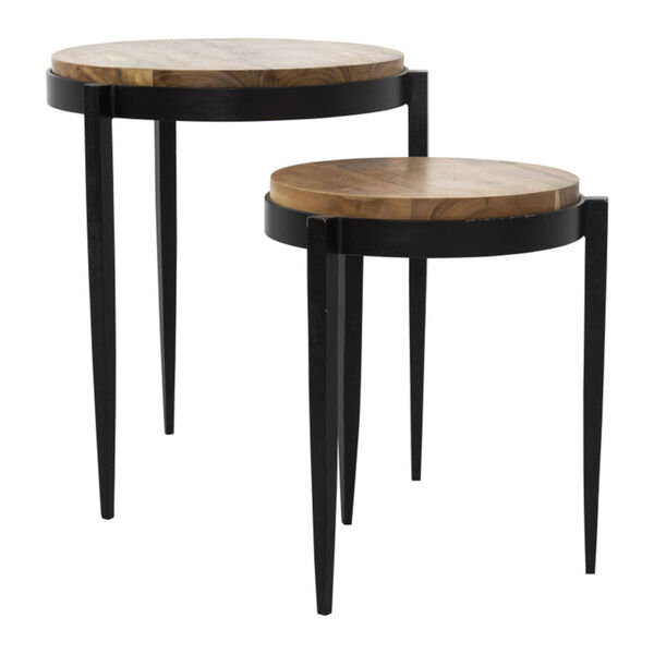 Black 21-Inch Nesting Tables Set of Two, image 4