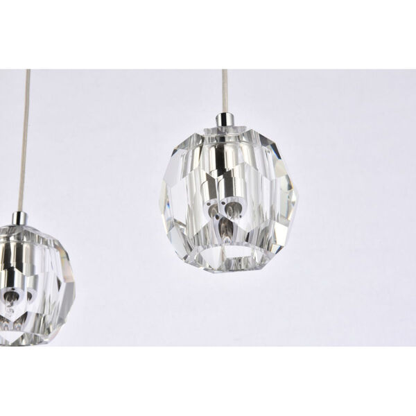 Eren Chrome 28-Inch Three-Light Pendant with Royal Cut Clear Crystal, image 6