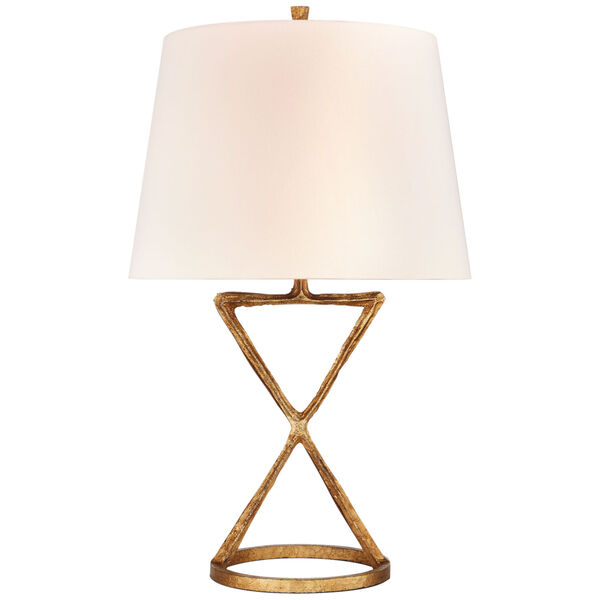Anneu Table Lamp in Gilded Iron with Linen Shade by Studio VC, image 1