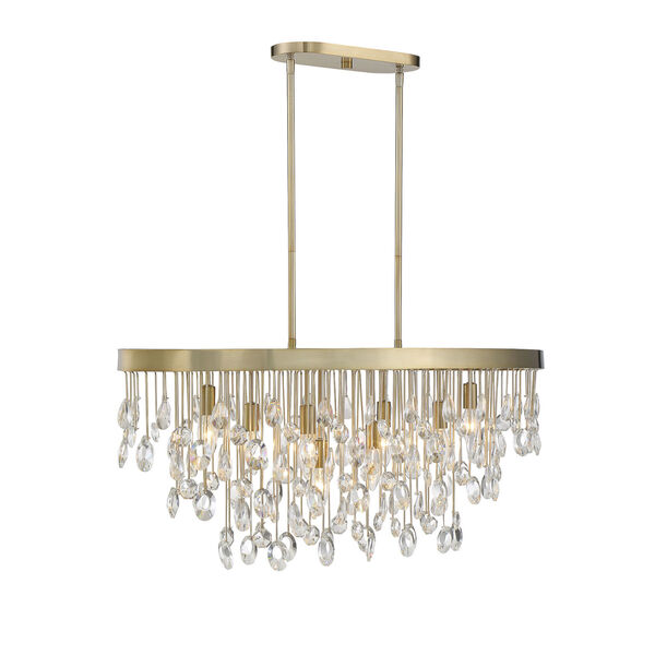 Livorno Noble Brass Eight-Light Linear Chandelier, image 3