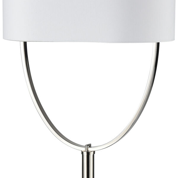 Gosforth Polished Nickel and White One-Light Floor Lamp, image 4