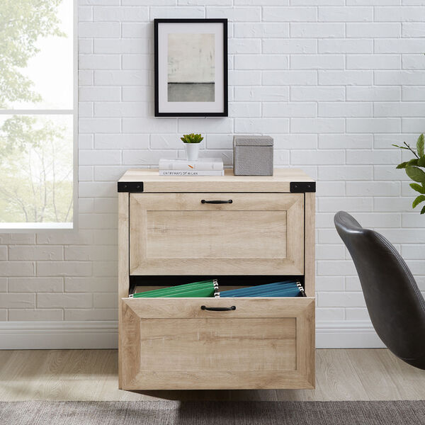 White Oak Filing Cabinet with Two Drawer, image 3