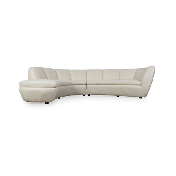Nicollet Contemporary Cream Leather Sectional  , image 1