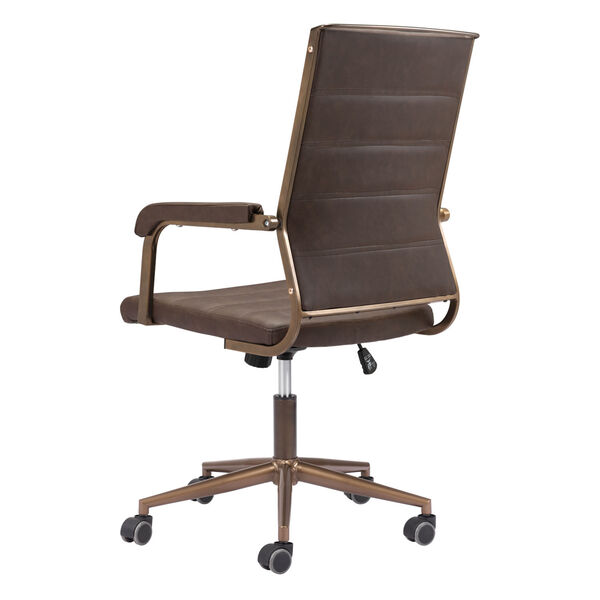 Auction Espresso and Bronze Office Chair, image 5