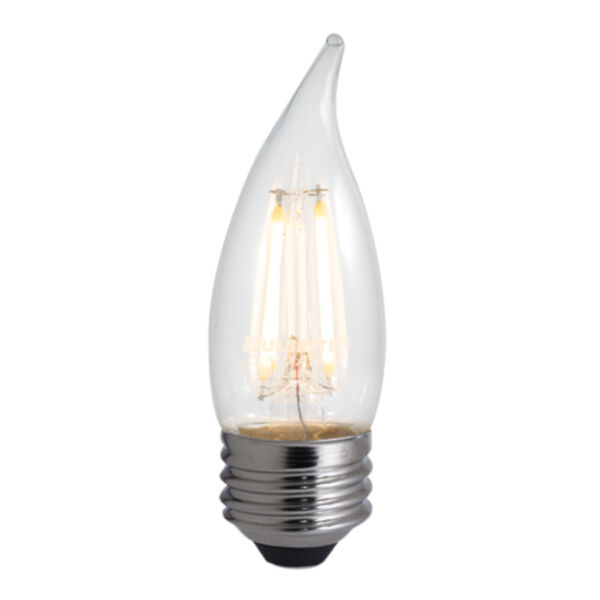 Pack of 4 Clear LED Filament CA10 40 Watt Equivalent Standard Base Warm White 350 Lumens Light Bulbs, image 1