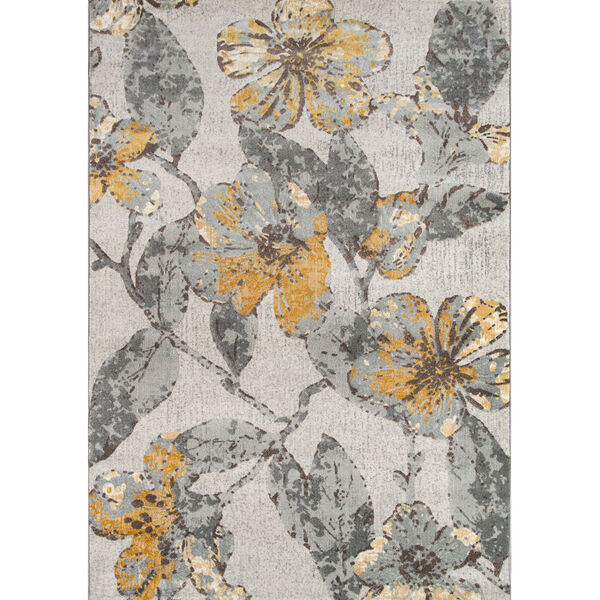 Luxe Floral Gray Rectangular: 7 Ft. 10 In. x 9 Ft. 10 In. Rug, image 1