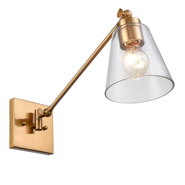 East Point Satin Brass One-Light Swing Arm Sconce, image 5