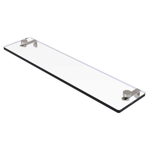 Montero Satin Nickel 22-Inch Glass Vanity Shelf with Beveled Edges, image 1