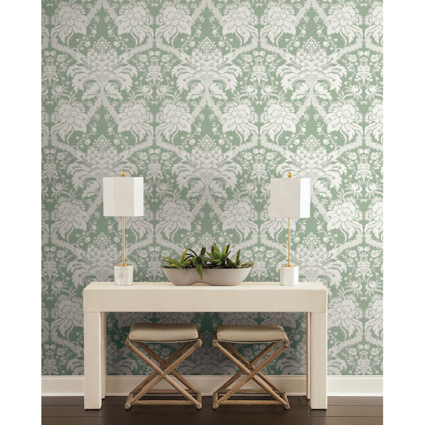 Damask Resource Library Green 27 In. x 27 Ft. French Artichoke Wallpaper, image 1