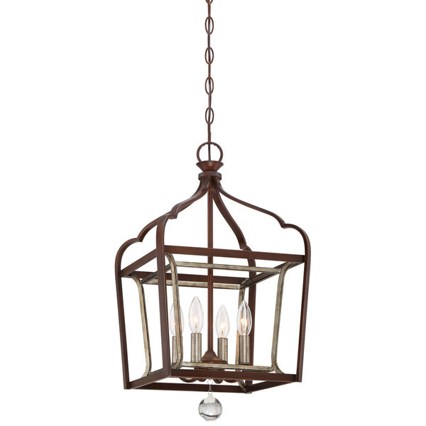 Astrapia Dark Rubbed Sienna 13-Inch Four-Light Pendant, image 1