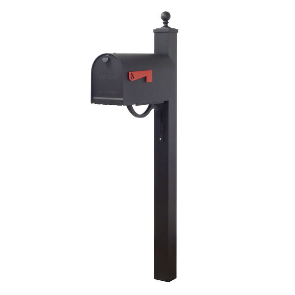 Titan Steel Curbside Mailbox and Springfield Mailbox Post in Black, image 1