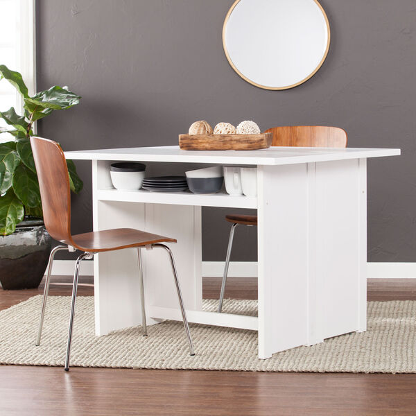 Kempsey Convertible Console to Dining Table - White, image 1