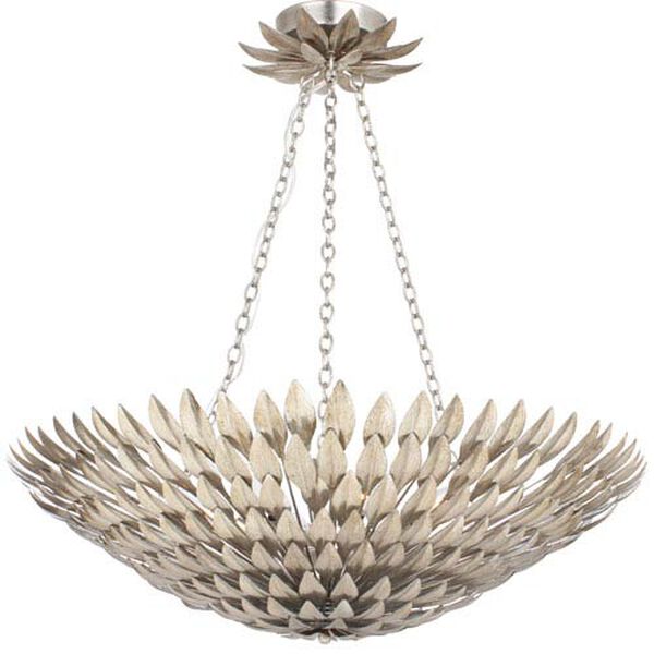 Rosemary Antique Silver Eight-Light Chandelier, image 1