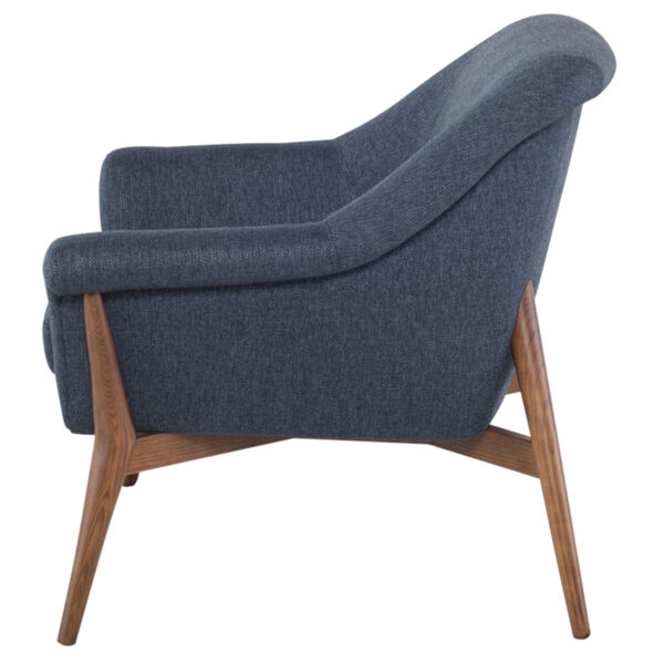 Charlize Denim Tweed and Walnut Occasional Chair, image 3