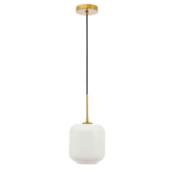 Collier Brass Seven-Inch One-Light Mini Pendant with Frosted White Glass, image 3