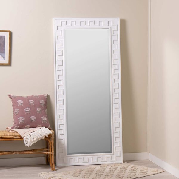 X Erin Gates Bright White Brook Floor Leaner Mirror, image 1