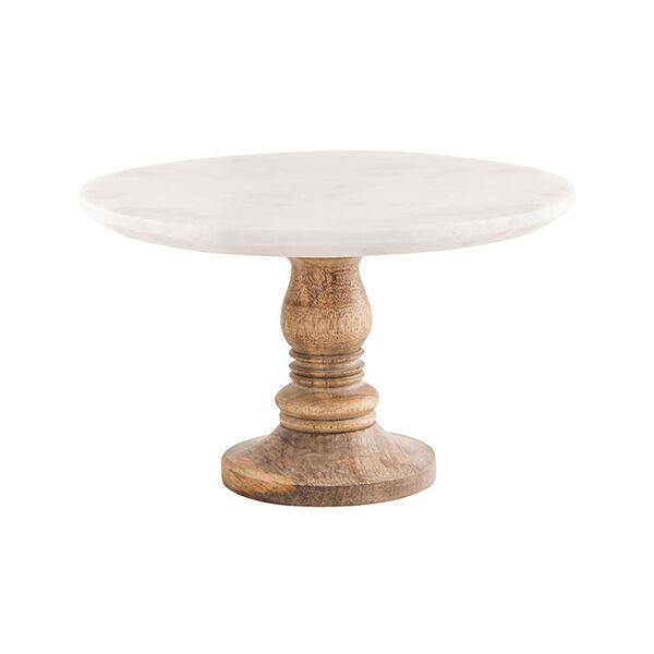 Regency White Marble 12-Inch Cake Stand, image 1