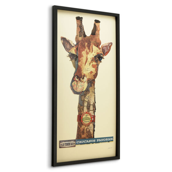 Black Framed Giraffe Dimensional Collage Graphic Glass Wall Art, image 3