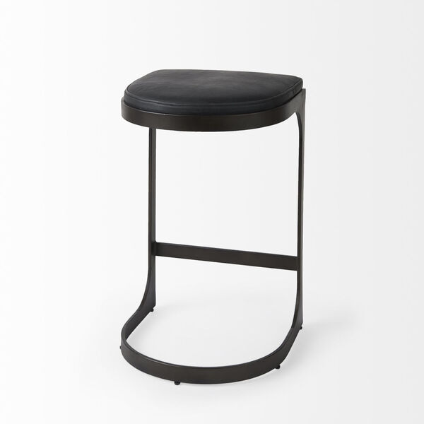 Tyson Black Leather Seat Counter Height Stool, image 5