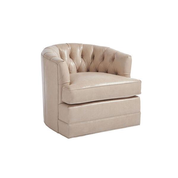 Upholstery Beige Cliffhaven Leather Swivel Chair, image 1