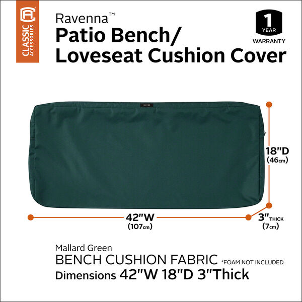 Maple Mallard Green 42 In. x 18 In. Patio Bench Settee Cushion Slip Cover, image 3