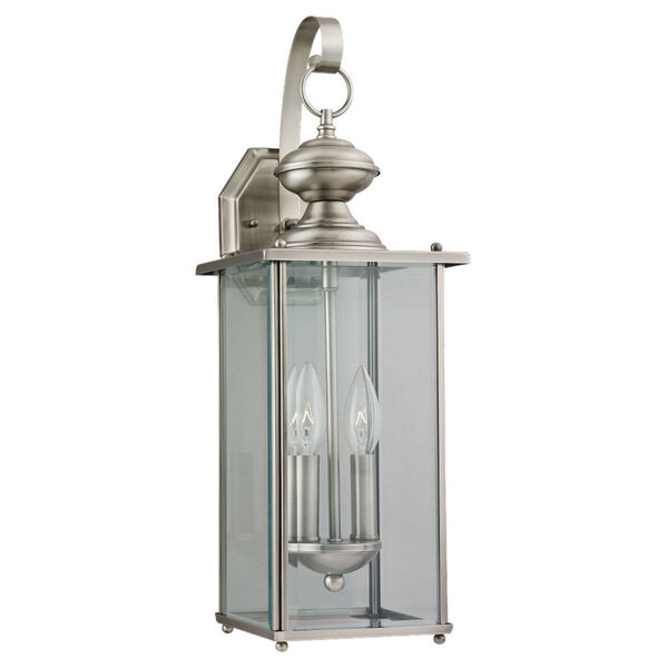 Evelyn Antique Brushed Nickel Two-Light Outdoor Wall Sconce, image 1