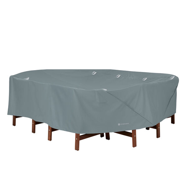 Poplar Monument Grey Rectangle Oval Table and Chairs Cover, image 1
