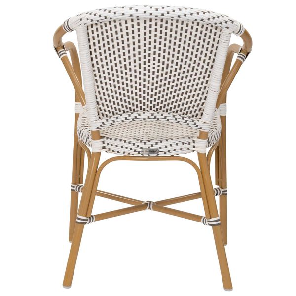 Alu Affaire Valerie White, Cappuccino and Almond Outdoor Dining Arm Chair, image 4