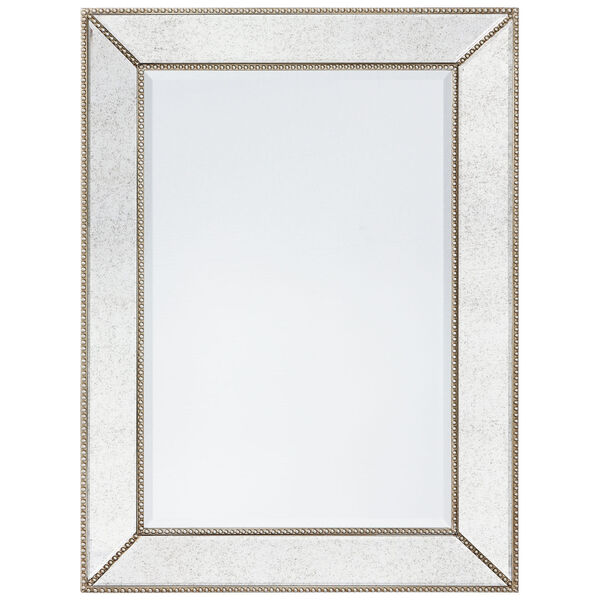 Champagne Bead Silver 40 x 30-Inch Beveled Rectangle Wall Mirror, image 2