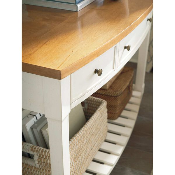 Laguna White Temple Bowfront Console Table, image 3