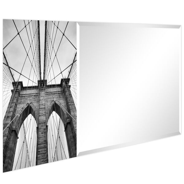 Brooklyn Bridge Gray 24 x 48-Inch Rectangular Beveled Wall Mirror, image 2