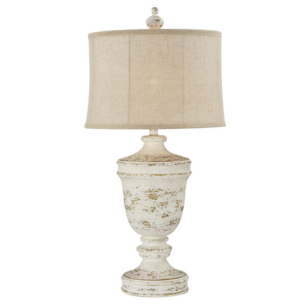 Chrissy Distressed White One-Light Table Lamp, image 1